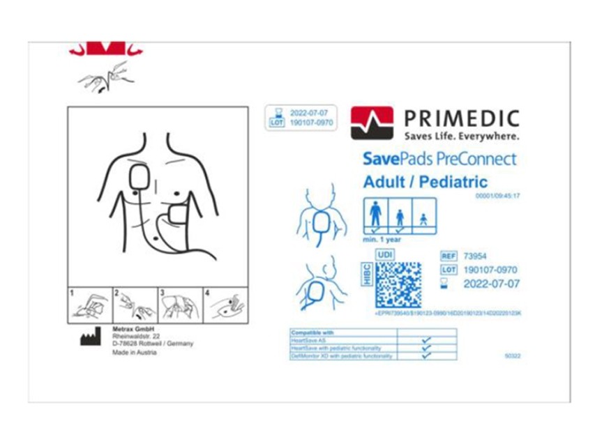 Pad-uri pentru defibrilator Metrax-Primedic (cod pana la S.N.738XXXXXXX)