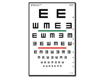 Tabel optometric TUMBLING "E" - 6 m